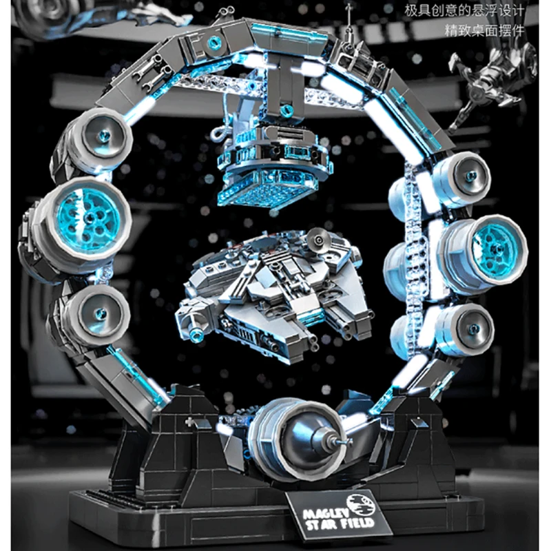 1196 ELEMENTÓW Kosmiczna Wojna Przyszłościowy Statek Kosmiczny Magnetyczne Klocki Konstrukcyjne Model z Oświetleniem Zabawka Edukacyjna Zestaw do Składania dla Dzieci Prezent