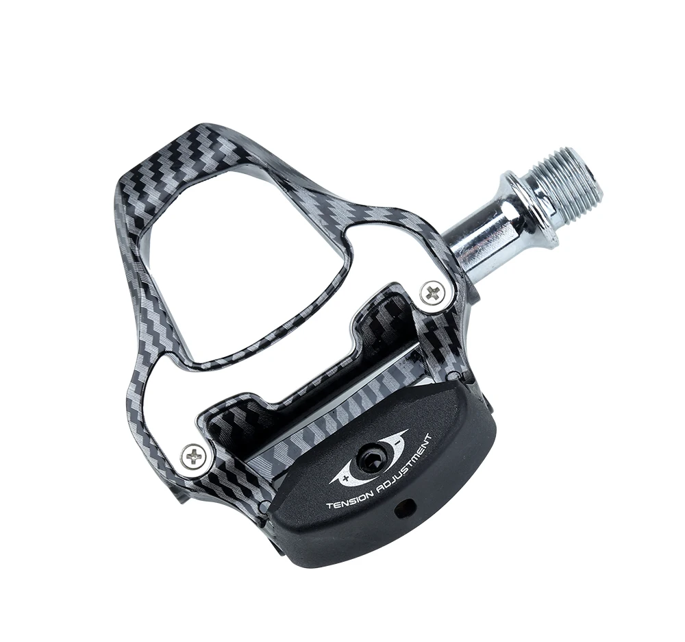 RACEWORK Rennradpedal mit Carbonfaser-Muster, ultraleichte Lagerpedale für selbstsichernde Fahrradpedale, professionelle Pedale – Detail 12