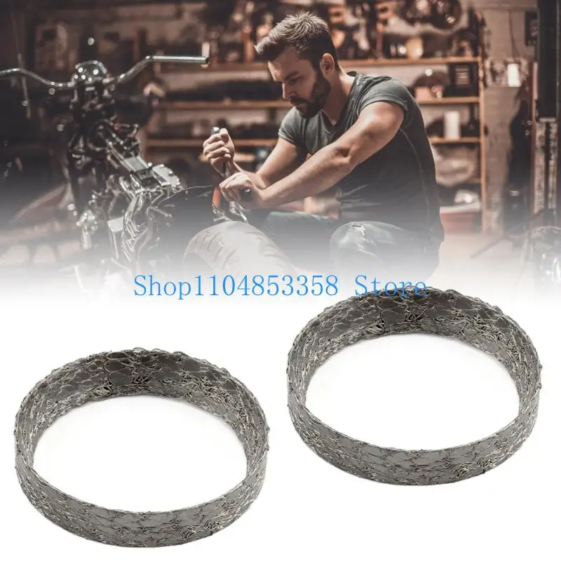 652F Pack Of 2 Exhaust Flange Gaskets Double Exhaust Crossover Seals for Motorcycle