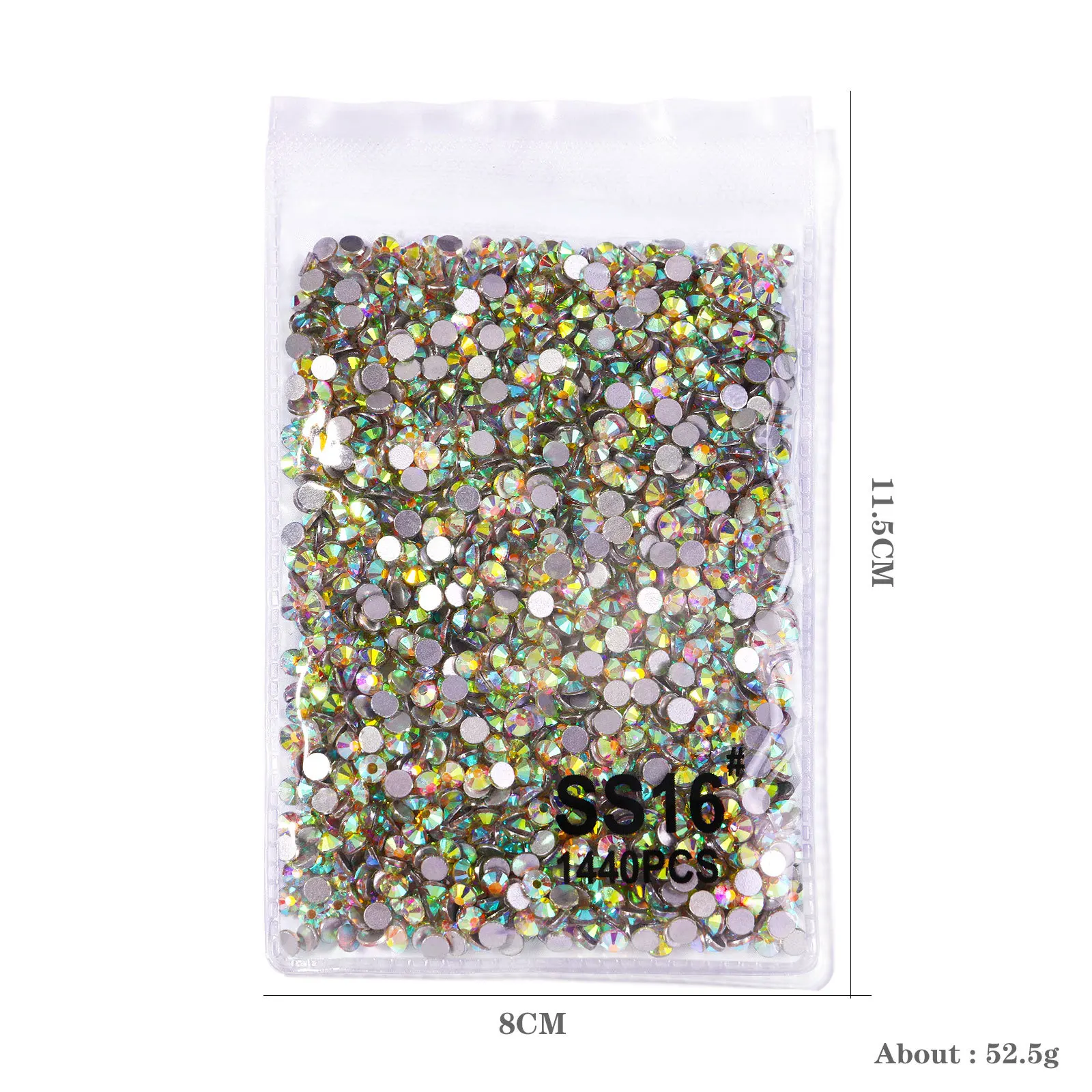 1440 pièces/sac AB/clair rond Mini diamant à ongles SS3-SS16(1.3-4mm) FlatBack Non correcteur cristal d'ongle cristal clair AB verre de manucure