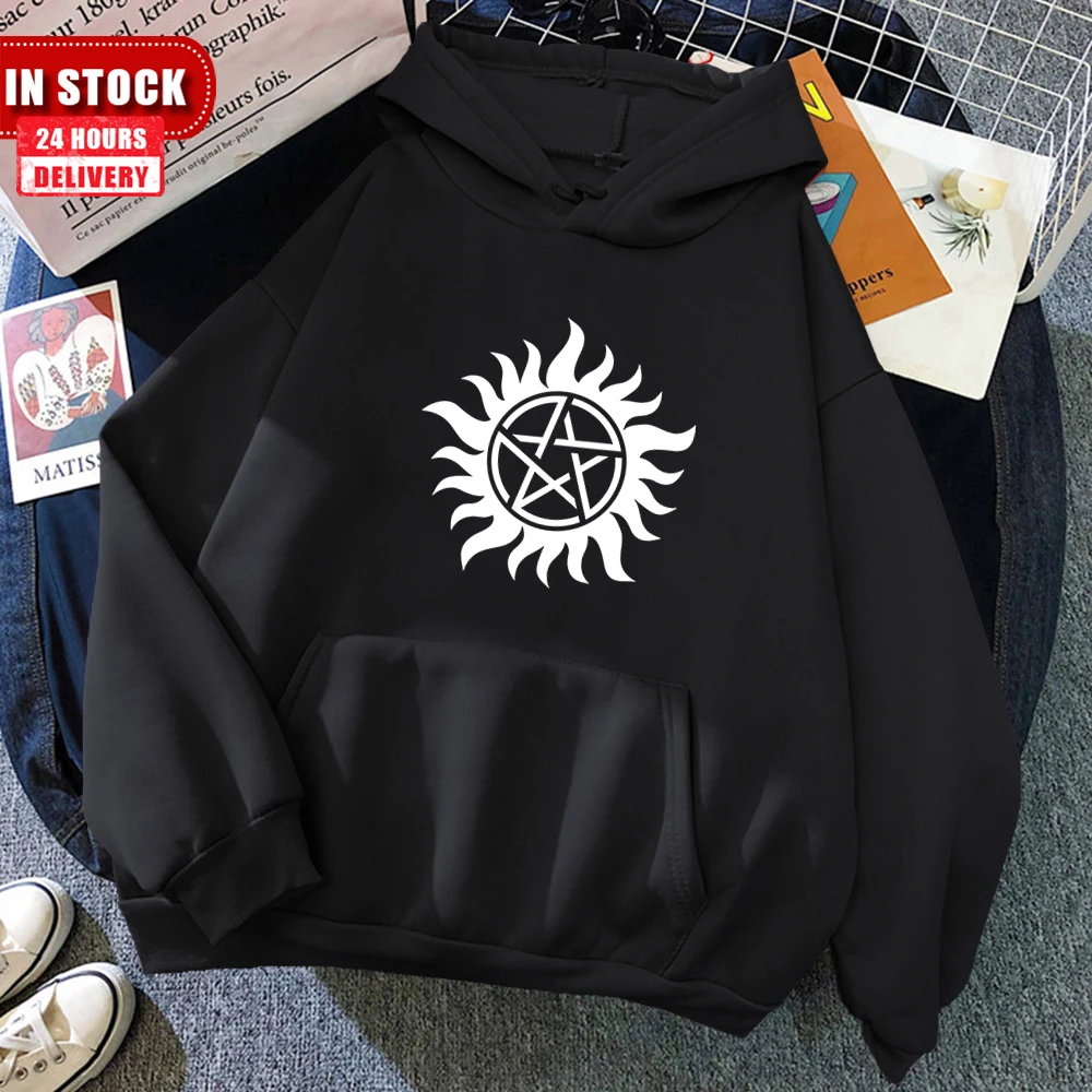 Aquarian Star Hoodies Sweatshirt For Men Women Sam Dean Winchester Castiel Supernatural Demon Crowley Horror Sci Fi Science