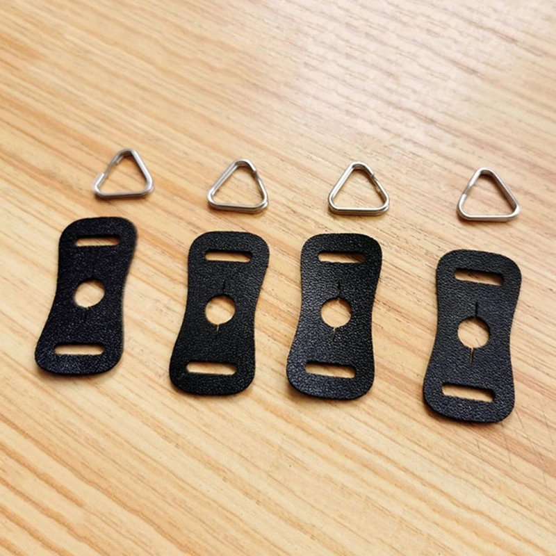 50PA 2Pcs Universal Lug Ring Camera Strap Triangle Split Ring Leather Protector Cover Pads Camera Photo Accessories