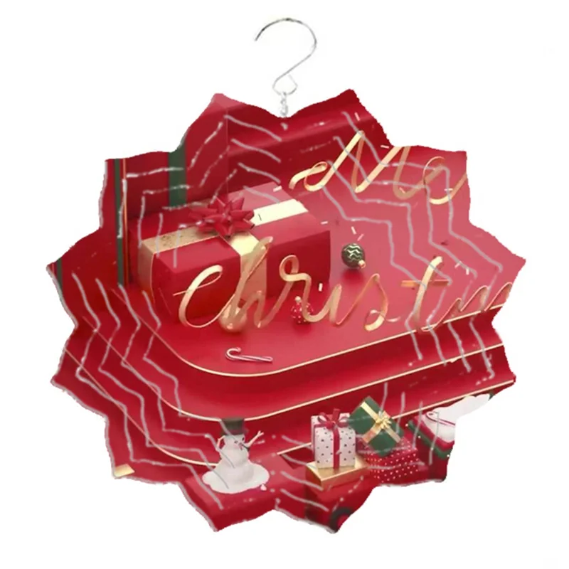 

A53Q-Christmas Series Wind Power White Coated Aluminum Plate Double-Sided Printing Heat Transfer Wind Chime Turntable