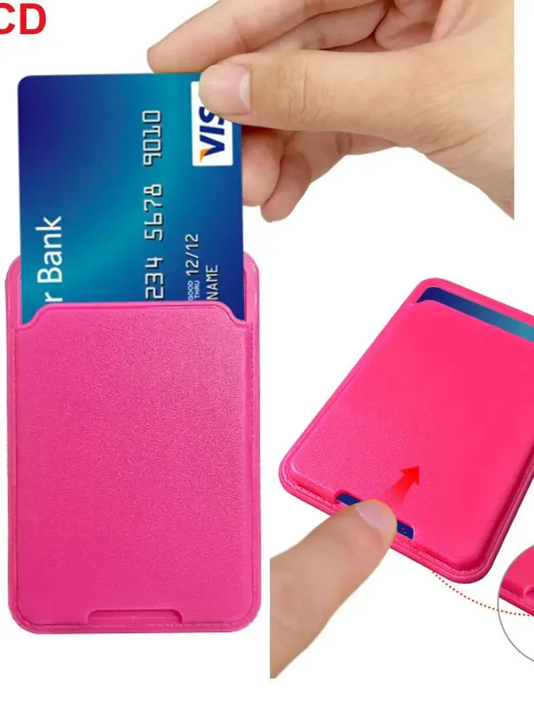 JCD 1 stücke Telefon Brieftasche Fall Karte Halter Selbst-Kleber Silikon Tasche Stick ID Bank Kreditkarte Lagerung Karte halter Tasche Zubehör – Detail 4