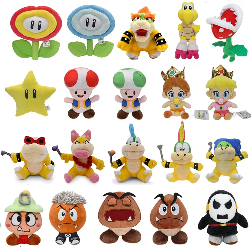 Mario Yoshi Plush Toys Bowser Princess Peach Spiny Koopa Turtle Goomba Toad Boo Shy Guy Stuffed Animal Doll Hot Game Gifts Kids