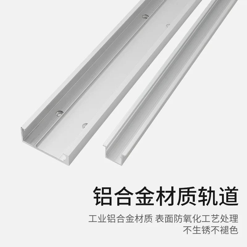 1Set Invisible Track Floating Ghost Sliding Barn Door Roller Wheels Kit Two Way Soft Closing