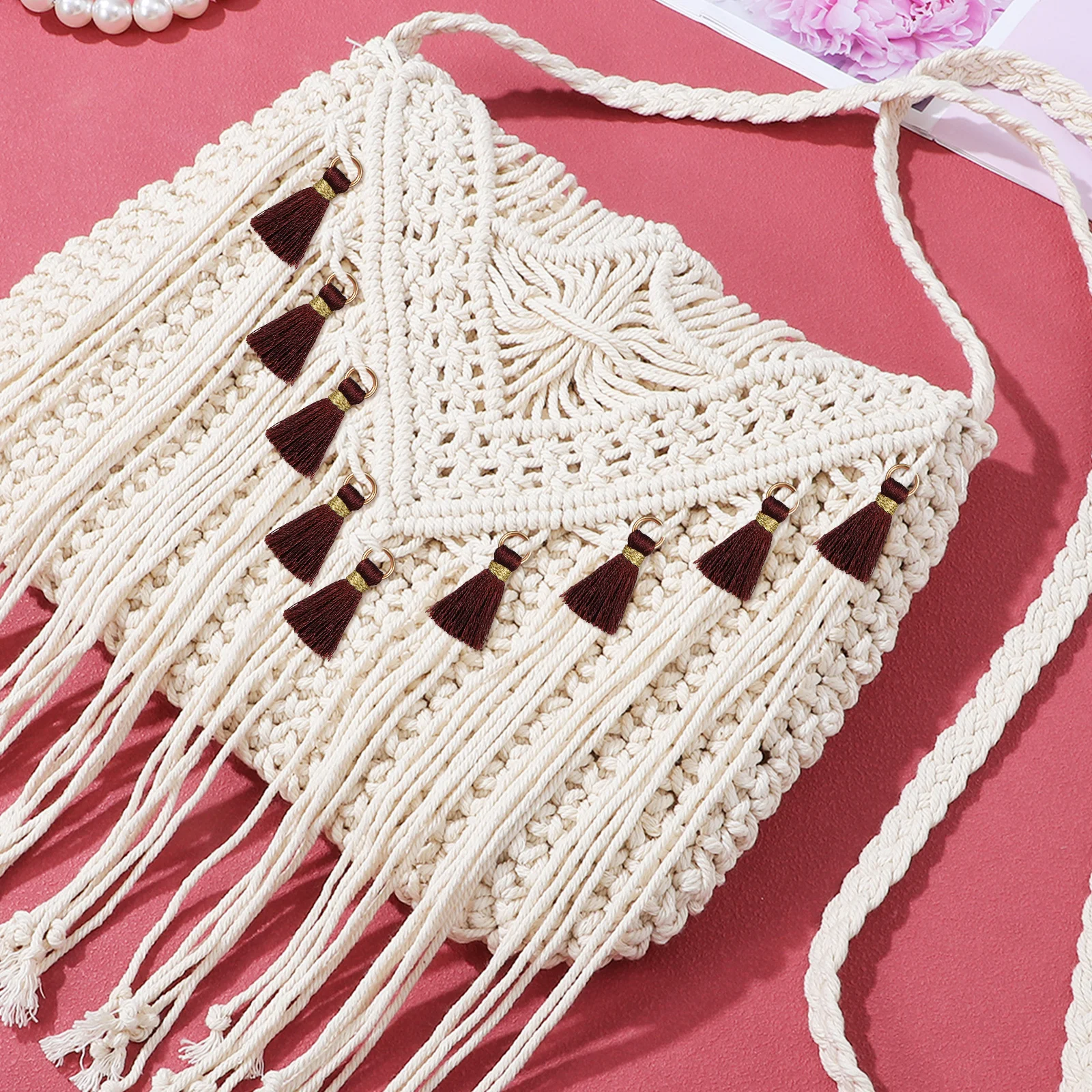 

50Pcs Mini Tassels Small Keychain Tassels Jewelry Making Crafts Handmade Ornaments Decoration Charms Mini Charms