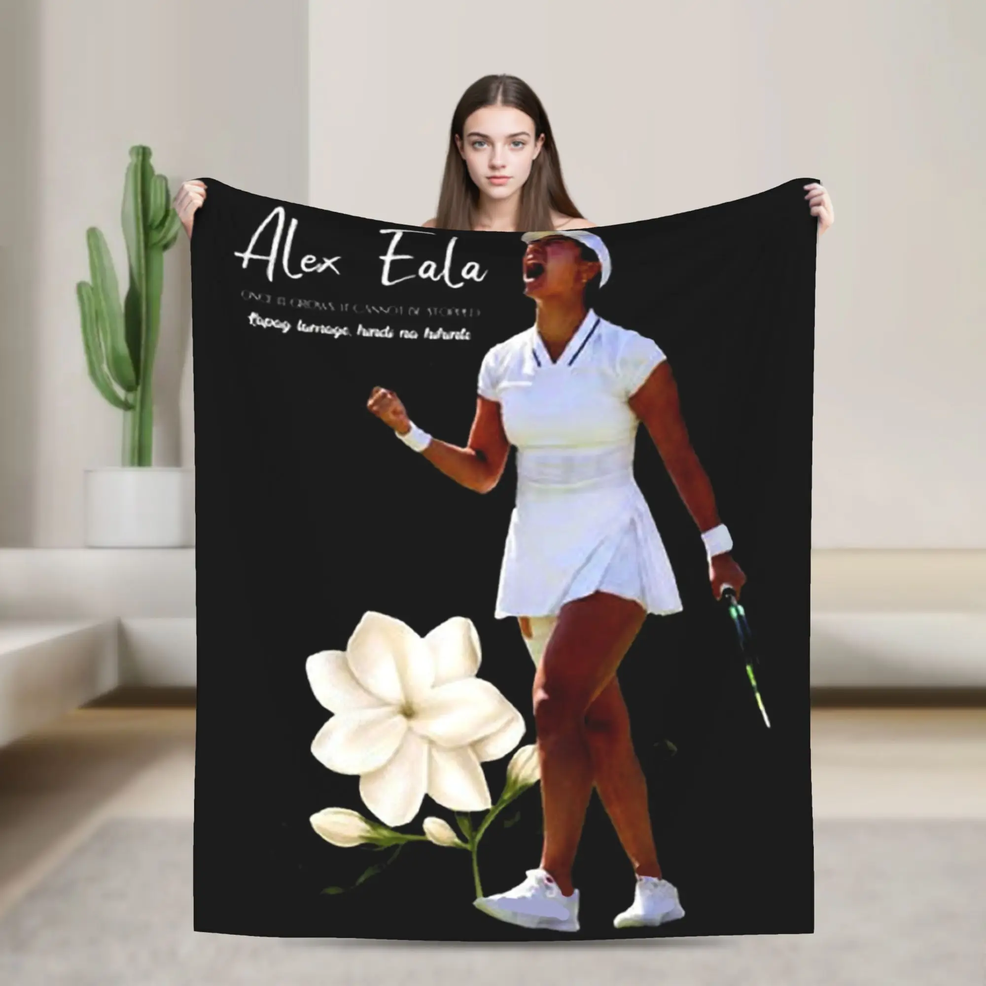Alex Eala Knitted Blanket Velvet Tennis Player Warm Throw Blankets for Outdoor Travel Bed Rug