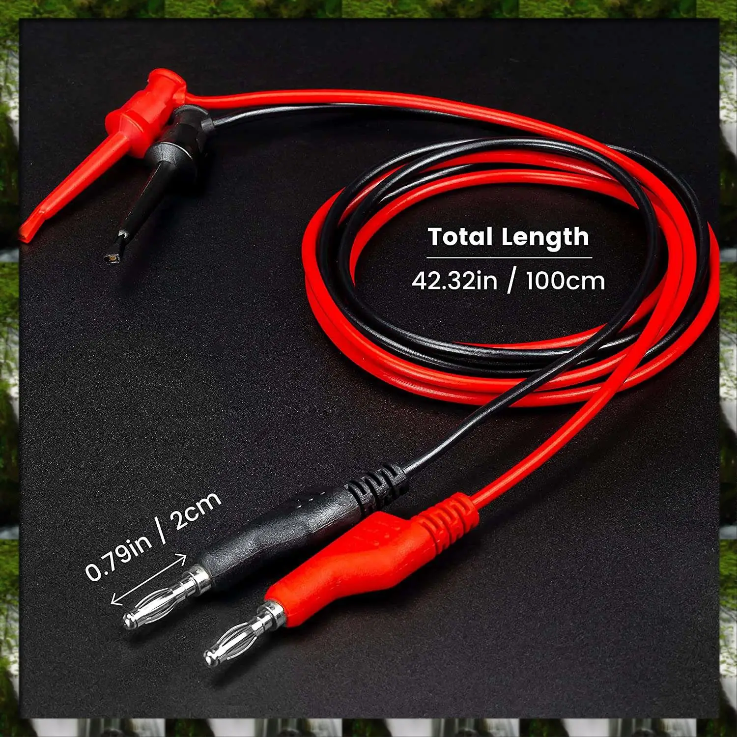 The New 5PCS Test Hook Wire Stackable Banana Plug To Mini Grabber Multimeter Test Lead Set Flexible Wire Leads 500V/5V 39 Inch