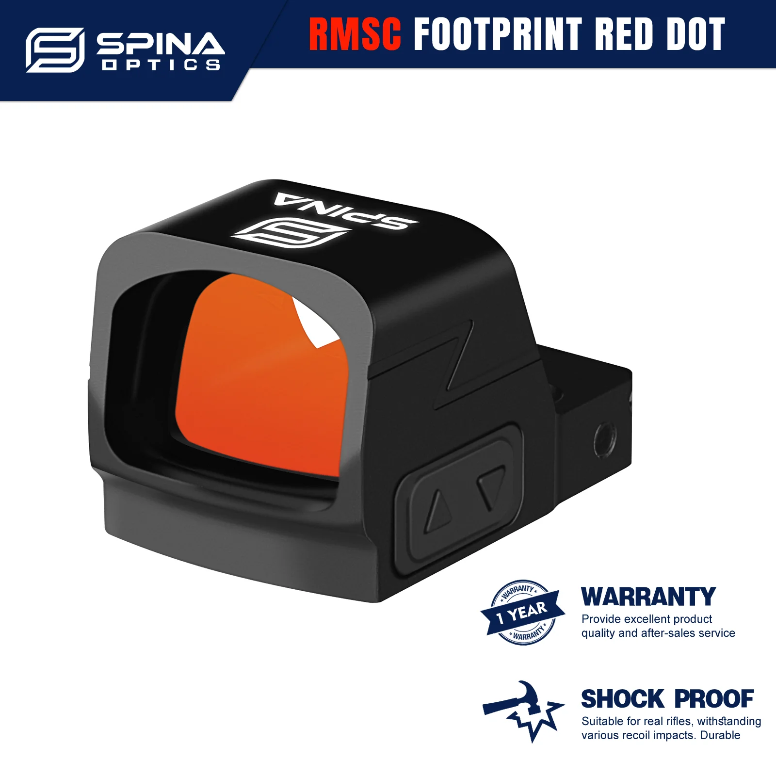 SPINA OPTICS RMSc Red Dot Optics 3MOA Compact Open Reflex Sight HS 407K/507K Glock48 Mos/P365XL Pistol 9mm etc