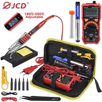 JCD 908S Electric Solder Iron LCD Digital Multimeter Set 80W 220V 110V Adjustable Temperature Solder Welding Repair Tools DIY