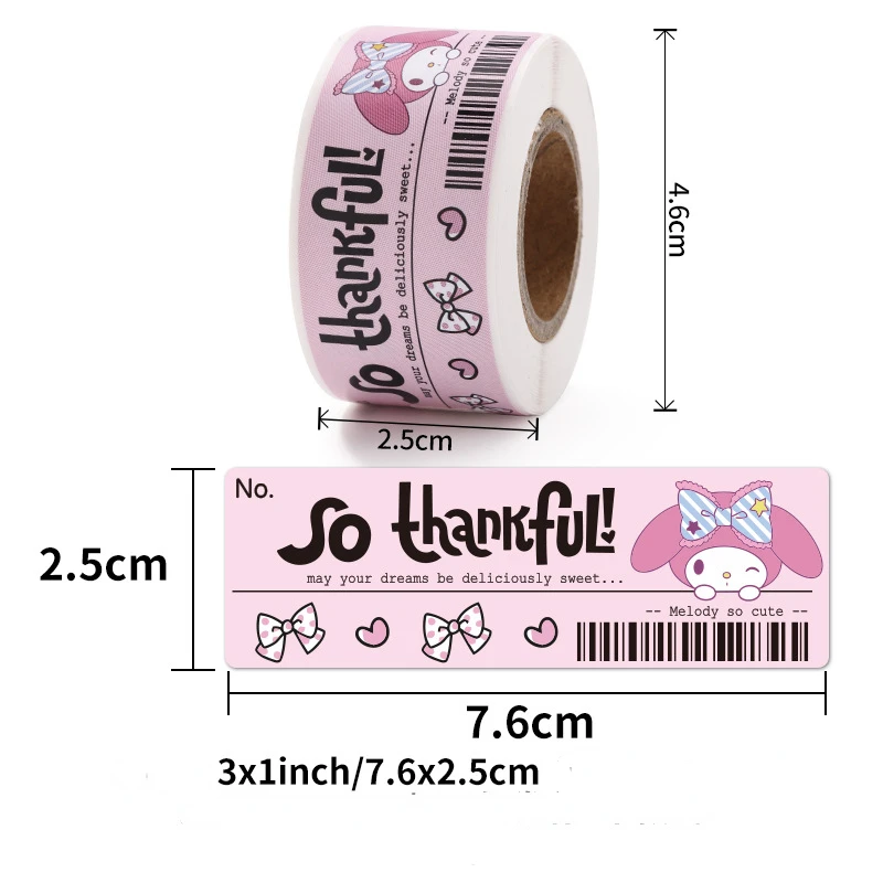 120Pcs/Roll Anime Kawaii Sanrio Sealing Stickers Kuromi My Melody Cinnamoroll Cartoon Stationery Sticker  High-Looking Labels