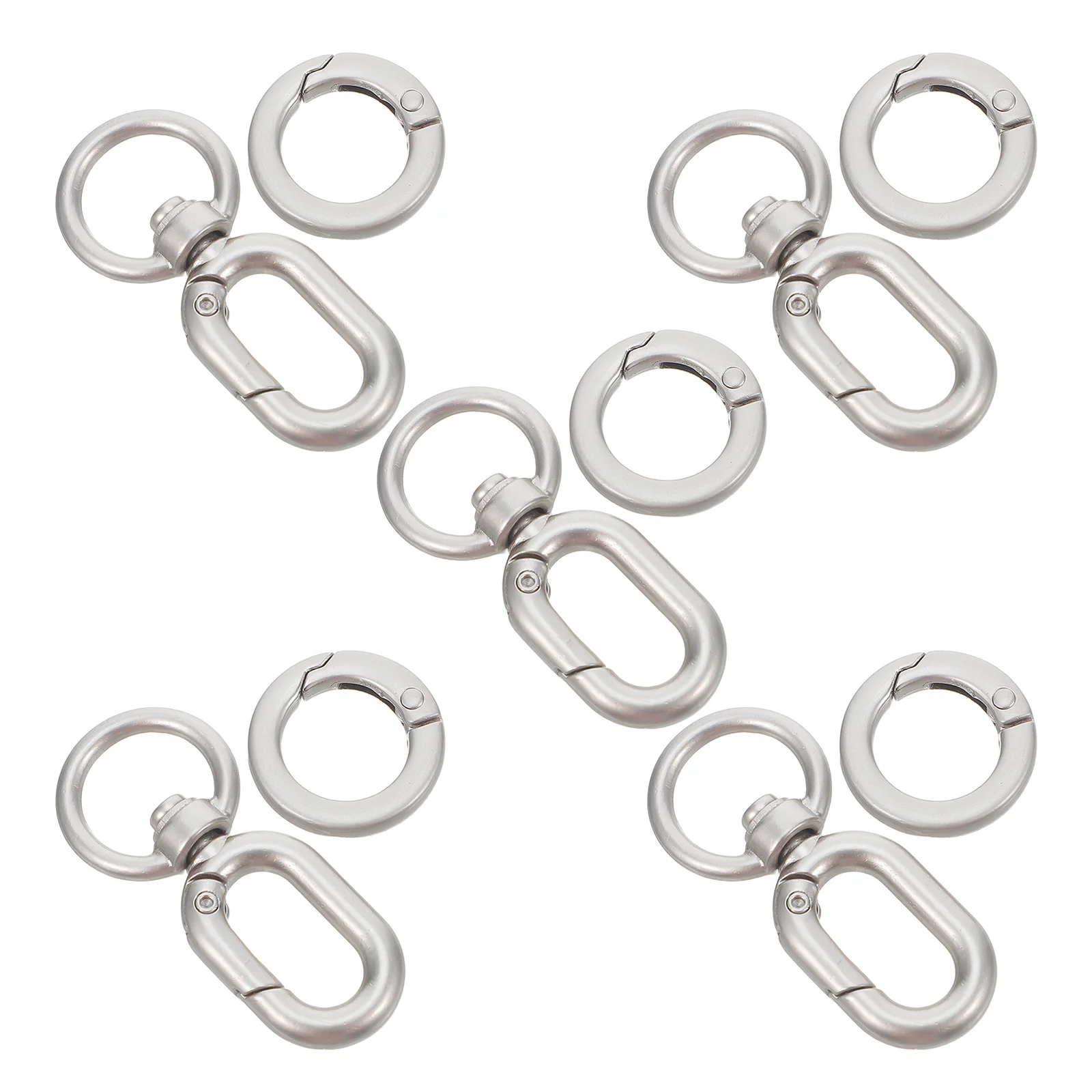 

5 set Double Opening Swivel Snap Hook Metal Keychain Clip Spring Clasp 360 Degree Rotatable For Lanyards Keys Diy Crafts