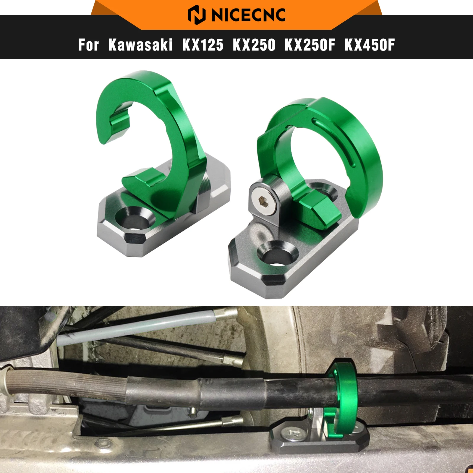 

NICECNC For Kawasaki KX125 KX250 Rear Brake Hose Cable Clamp Holder KLX140 KLX230R KLX250R KLX300R KLX250 KLX650 KLX300 KX500