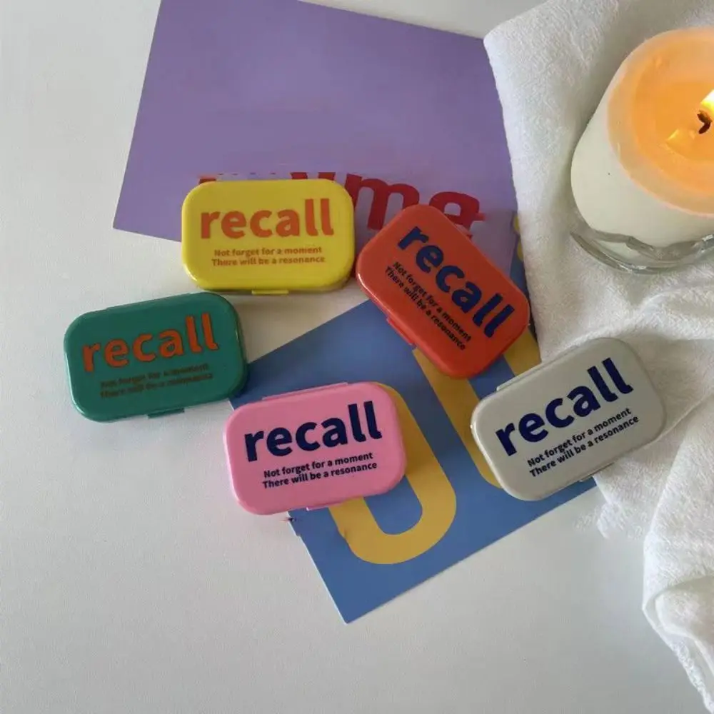 

Fashion Letter Contact Lens Case Simple Cute Lens Nursing Tool Portable with Mirror Contact Lens Box