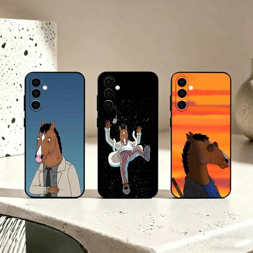 F-Funny Cartoon B-BoJack Horseman Phone Case Black Silicone Soft For Samsung Galaxy A73,A72,A71,A70,A53,A52,A51