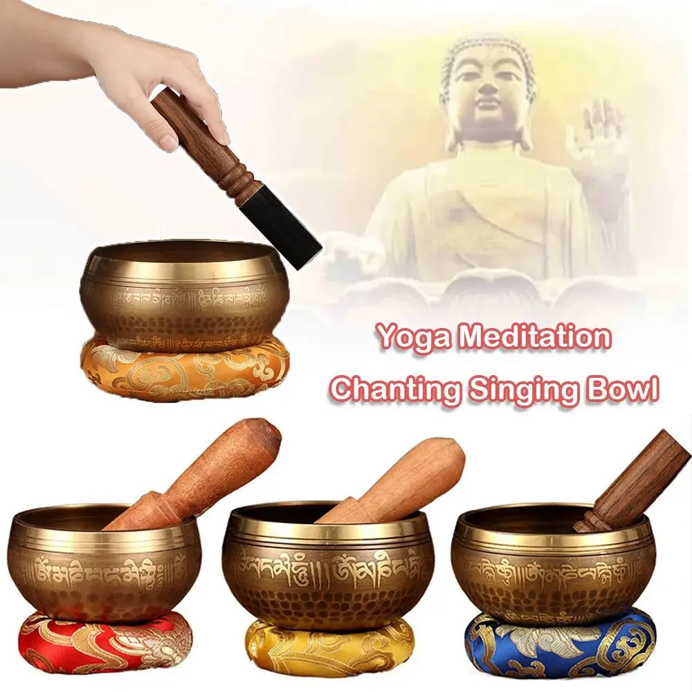 Nepal Handmade Buddha Sound Bowl Tibetan Singing Bowl Set Yoga Meditation Chanting Singing Bowl Music Yoga Copper Sound Therapy