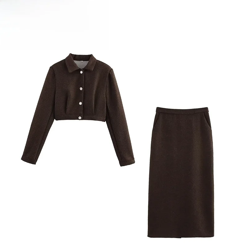ZBZA – ensemble deux pièces en Fiber de Polyester pour femmes, tenue élégante et polyvalente de haute qualité, nouvelle collection automne