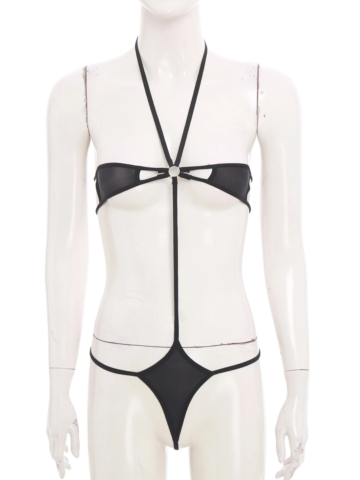 

Adult Women Lingerie Tempting Teddies Harness Halter Mini Bra T-back Thong Bodysuit Erotic Couple Dating Anniversary Nightwear
