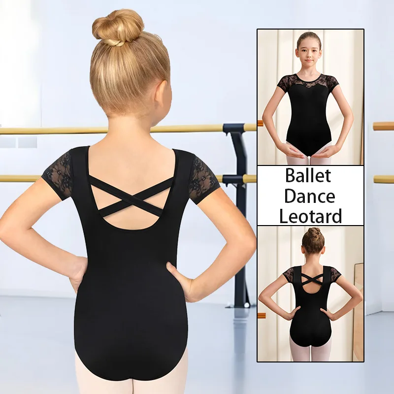 Body da danza classica senza maniche in poliestere per ragazze, per ragazza, ginnastica, danza, canotta, con fodera morbida, manica corta, abbigliamento da ballo