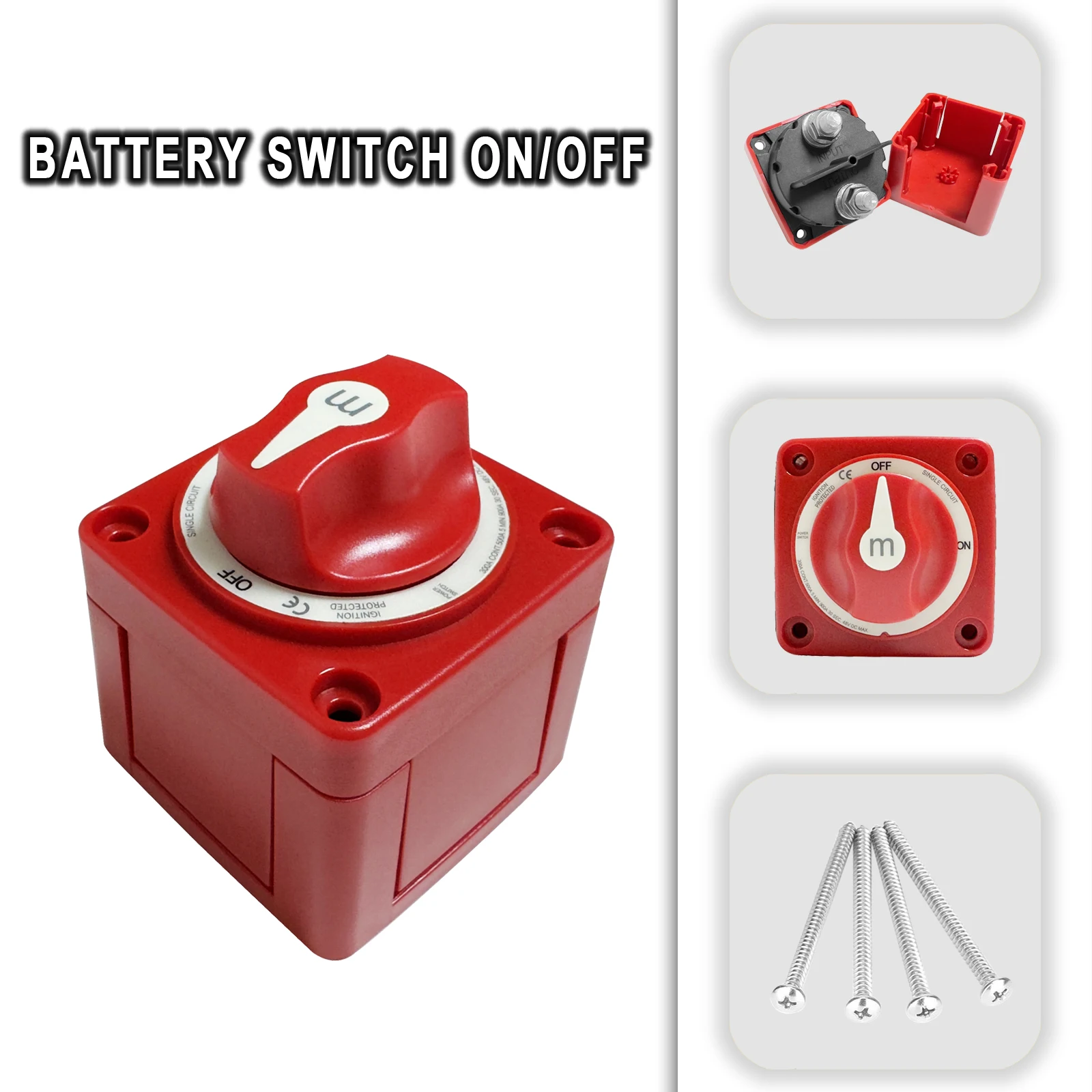 

300A Battery Mass Switch Cut Single Circuit ON-OFF for Marine Boat Car RV Heavy Duty Isolator Disconnect Rotary