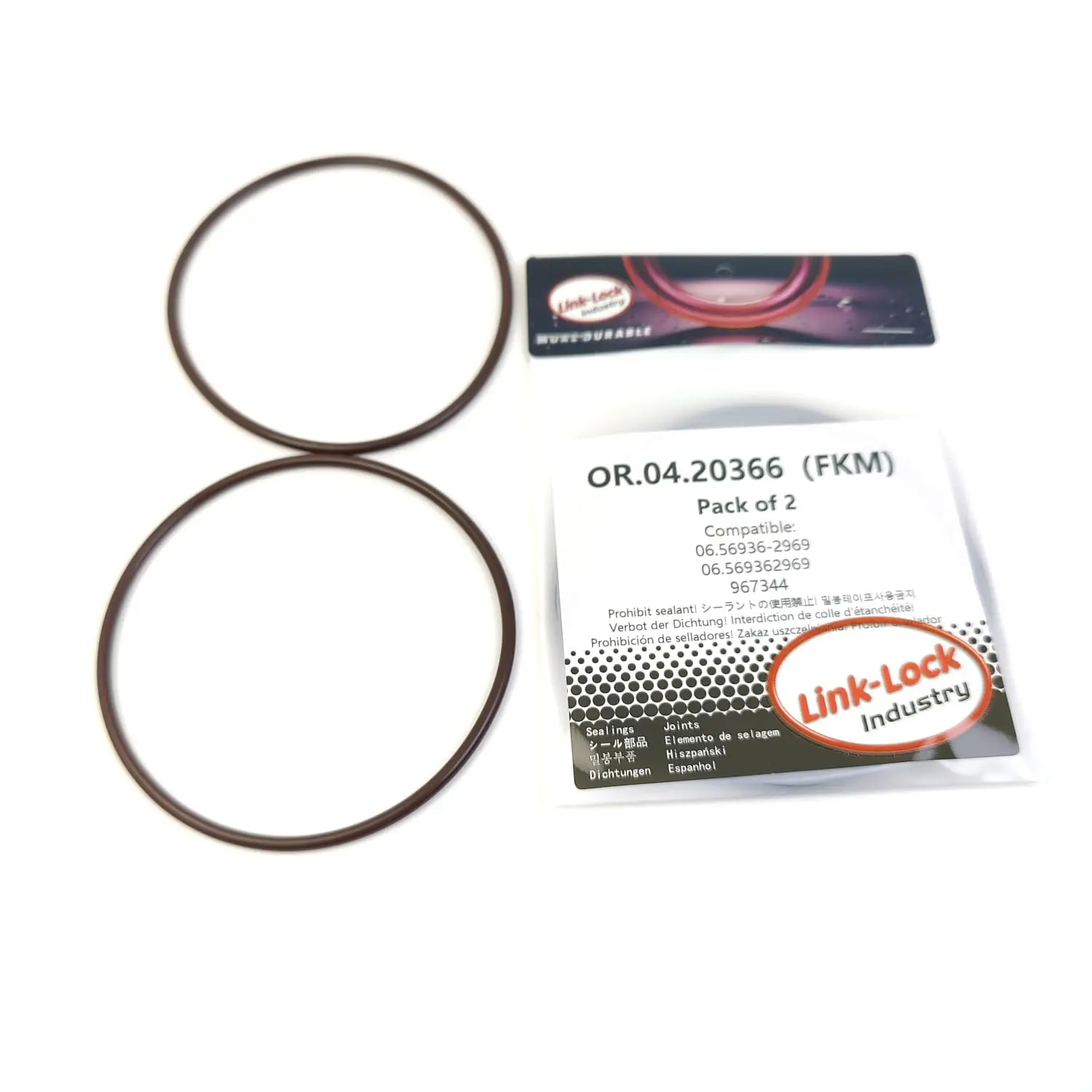 

LINK-LOCK 2PCS OR.04.20366 FKM Viton Sealing O-Ring Kit of Air Compressor 06.56936-2969 06.569362969 967344 for MAN for VOLVO fo