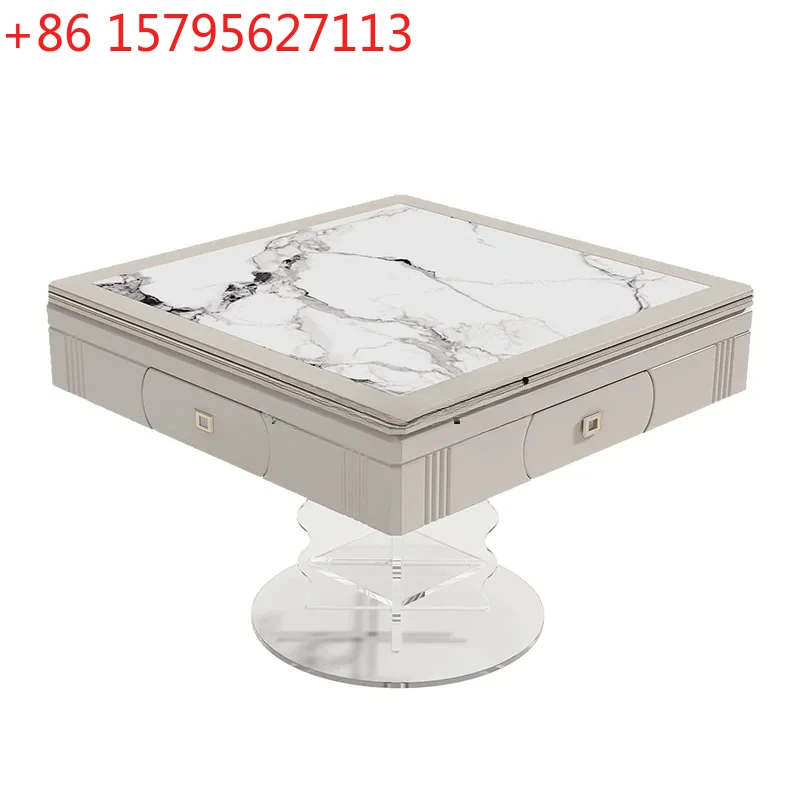 

Автоматический роскошный обеденный стол для маджонга, интегрированный в многофункциональный бесшумный складной круглый стол двойного назначения.