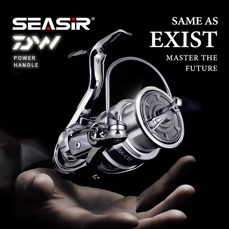 Катушка спиннинга SEASIR DW POWER HANDLE Metal Exsit'Same High Quality с тормозом 16 кг, 10+1 шарикоподшипников и передаточным числом 6.3:1. Подходит для морской рыбалки.