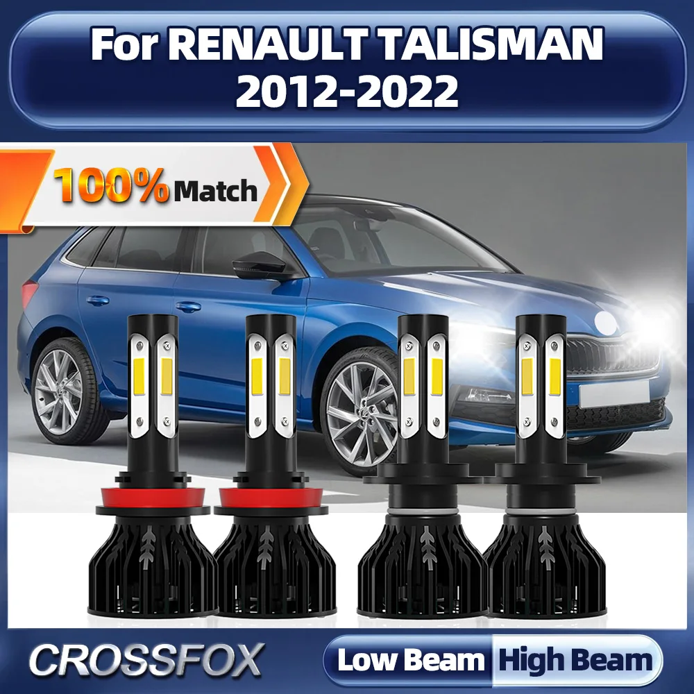Ampoules de sauna LED super lumineuses, lampes de voiture blanches, 6000K, 12V, 24V, 40000LM, RENAULT TALISMAN 2012-2017, 2018, 2019, 2020, 2021, 2022