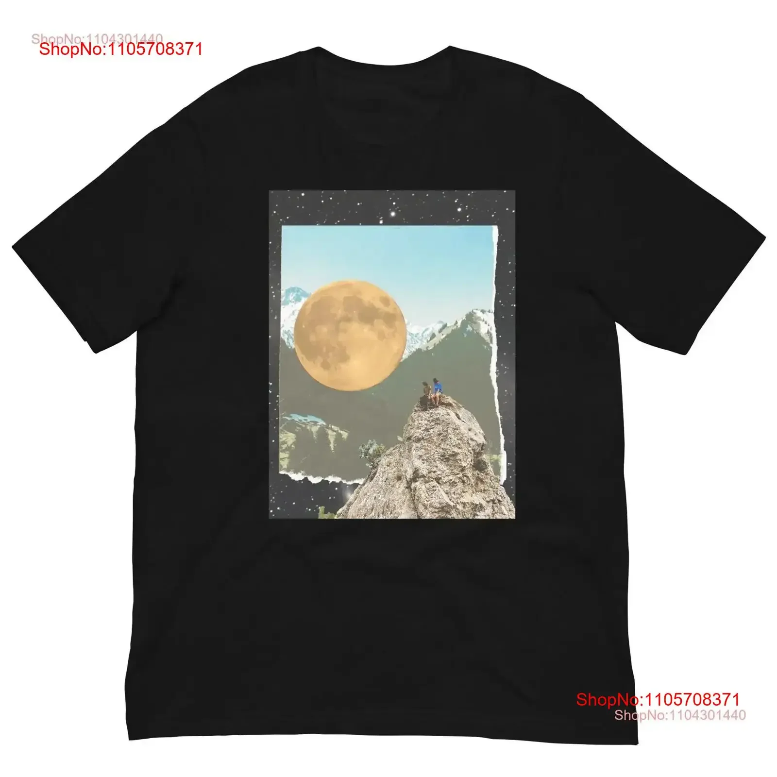 Moonshine Collage by Gf eco T Shirt vintage Washed fashion Top For Everyday Wear Versatile designer clothes streetwear Soft