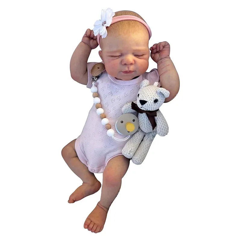 48cm Handmade Lifelike Cotton Body Baby Pascale with Hand Painted Hair Vinyl Silicone Realistic Alive Doll