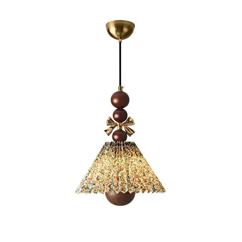 Medieval bedroom bedside lamp, French retro Nanyang style cream restaurant dining table bar cloth chandelier