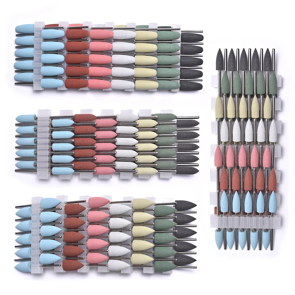 KADS 10 قطعة مسمار مثقاب الخشب المطاط سيليكون قاطعة المطحنة مزيل إهاب الجلد الميت الملمع طاحونة رئيس Mancure أدوات باديكير