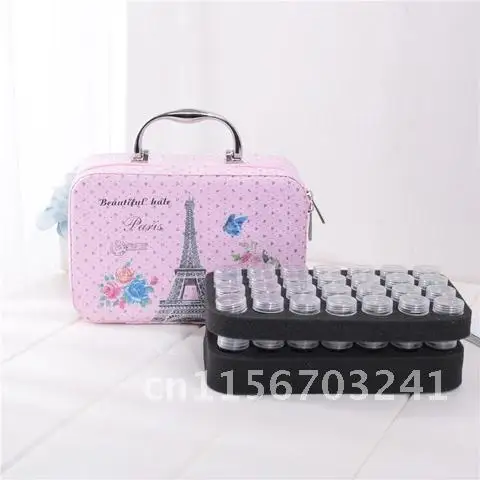 Diamond Painting Tools Storage Bag Carry Case Double Layer AZQSD 56 Bottles Container Zipper Accessories Diamond Painting Bag