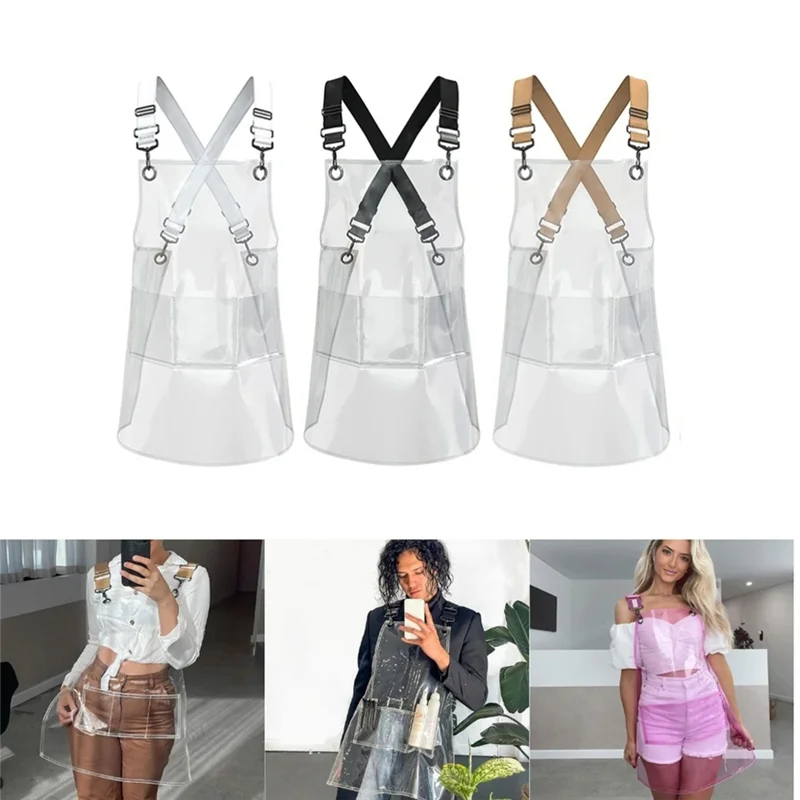 

WHYY-Kitchen Hair Salon Barber Apron For Women/Men With Pockets Work Cleaning Pinafore Restaurant Shop Waiter Work Uniform