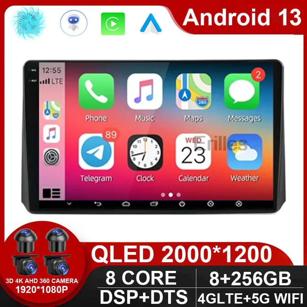 Radio con GPS para coche, reproductor Multimedia con Android 13, Carplay inalámbrico, 4G, WIFI, DSP, sin DVD, para UAZ Patriot 3, 2016, 2017-2021