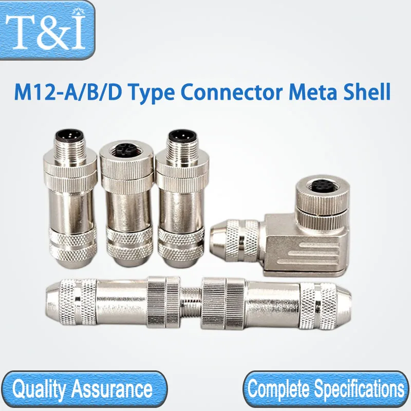 5/10/20PCS M12-4/5/6/8/12/17P Electronic Connection Aviation Automobile Waterproof  Male Female Connector Metal Shell