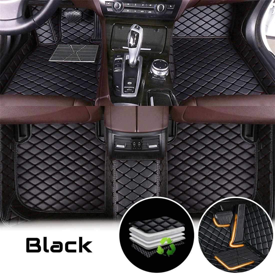 Car floor Mats For Mercedes Benz S-Class 2014-2021 W222 A217 5seat Cross bridge 30cm Long-wheelbase Driver AWD All Wheel Drive