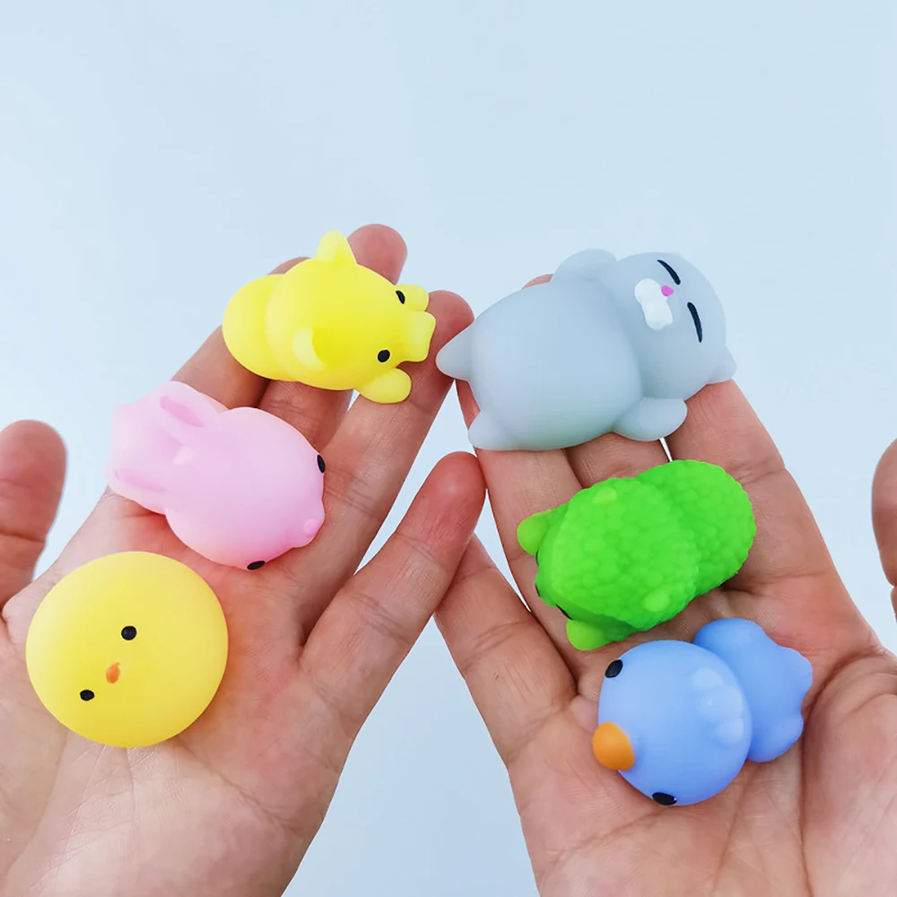 Silicone World 10PCS Soft Glue Stress Relief Toys Cute Animal Finger Pinching Joy Pressing Release Decompression Toy Party Gifts