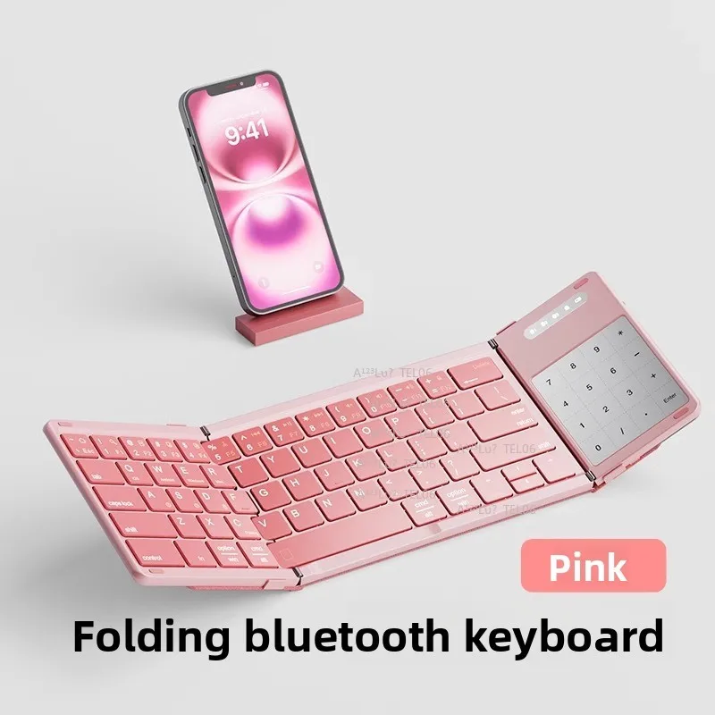Tri Fold Bluetooth Keyboard Wireless Folding Portable Laptop Desktop Tablet Set