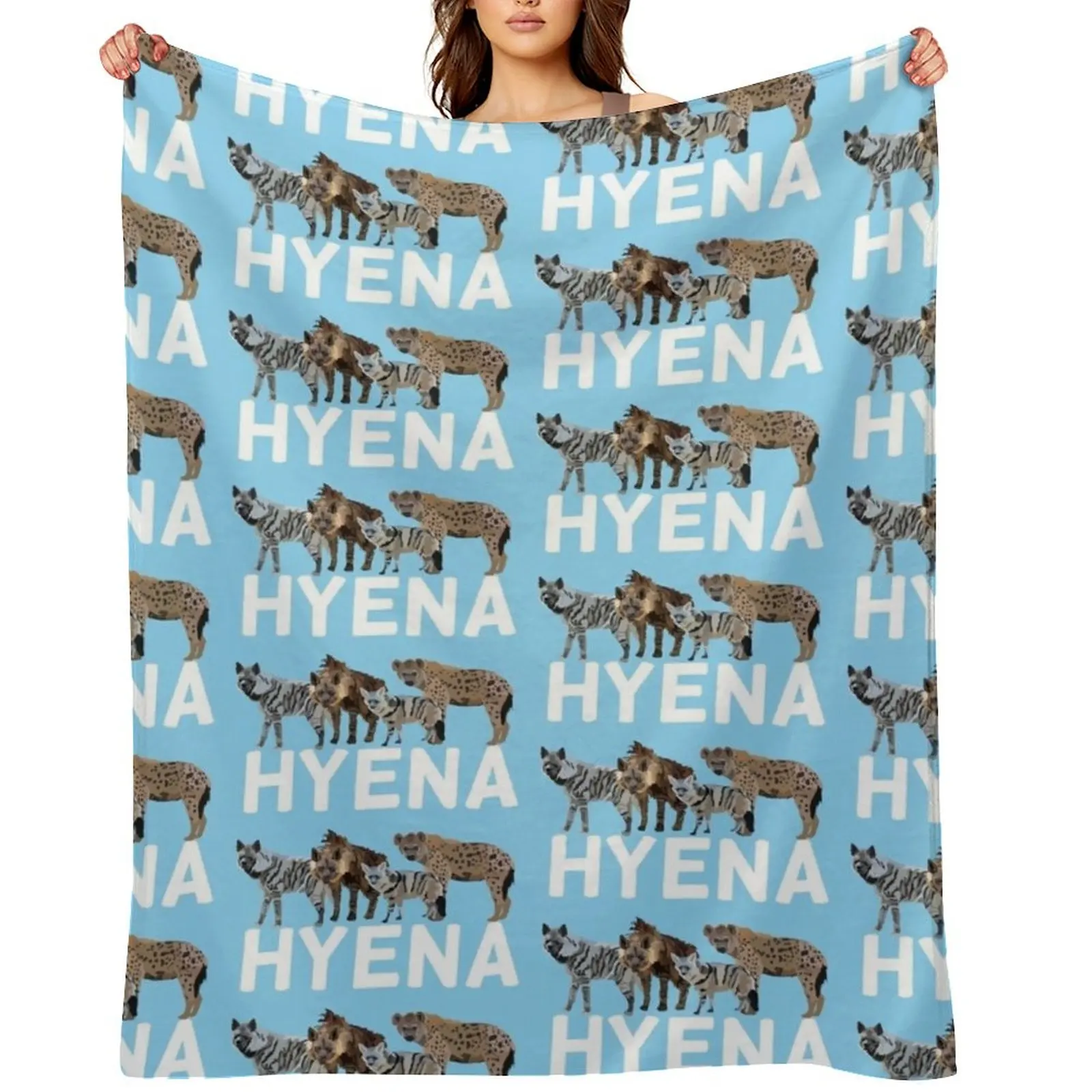 

H is for Hyena Throw Blanket funny gift Comforter warm winter Plaid Blankets