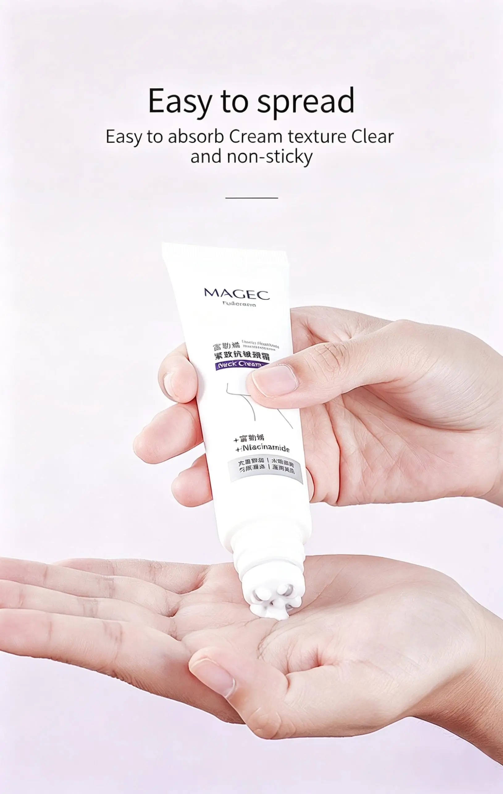 MAGEC Double Roller Neck Cream Anti-Wrinkle Firming Lifting Moisturizer for Neck Care Reduces Fine Lines Skin Tightening Beauty
