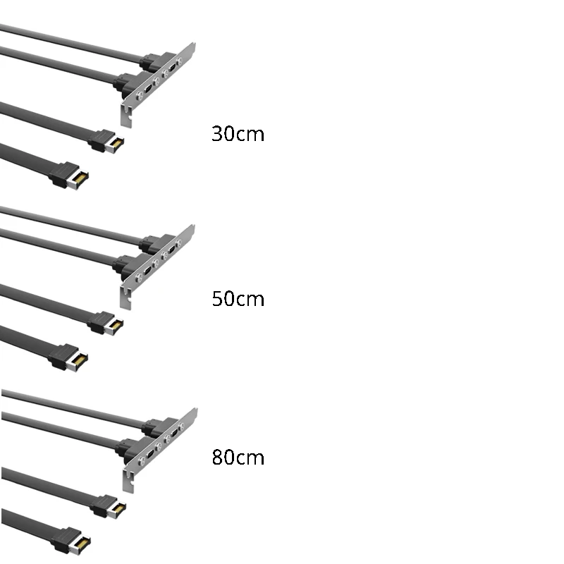 USB3.1 Baffle Cable 19PIN/TYPE-E To TYPE-C Front C Mother Chassis PCI Bit 10Gbps Short Flat Cable A Durable Easy Install -50Cm