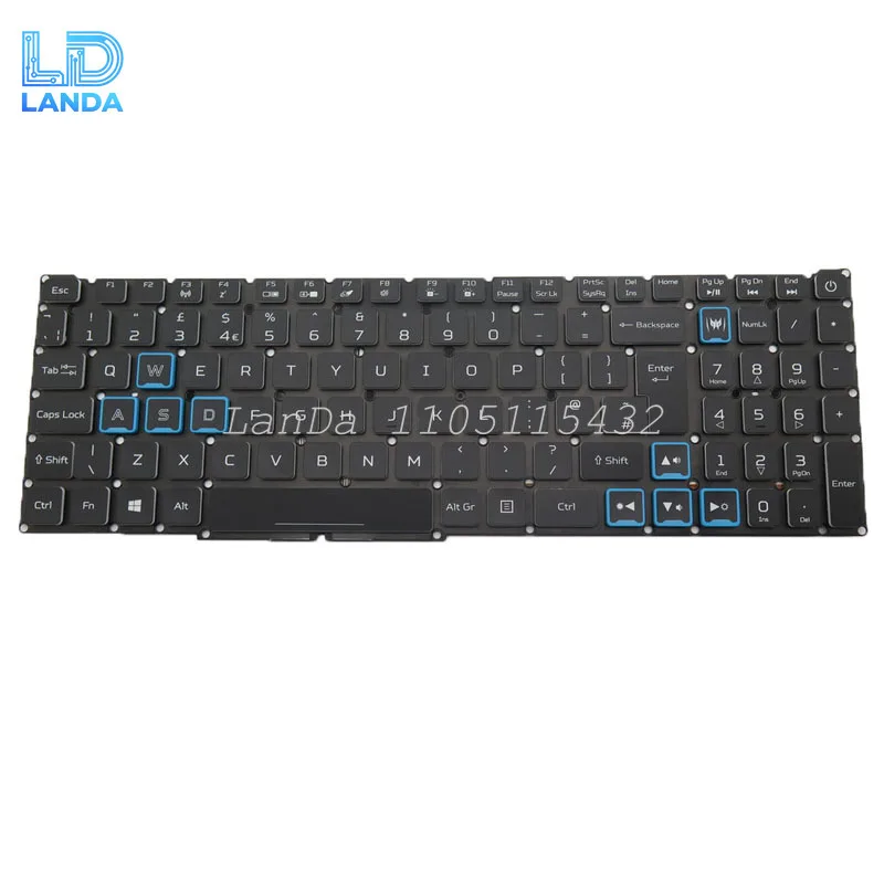 Laptop Colourful Backlit Keyboard For ACER For Predator Helios 300 PH315-52 PH315-52-51X2 PH315-52-52MX United Kingdom UK