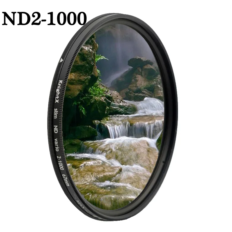 KnightX ND2-1000 accesorios de filtro de lente de cámara DSLR de densidad neutra ajustable 52 para accesorios Nikon mm 67mm 58mm