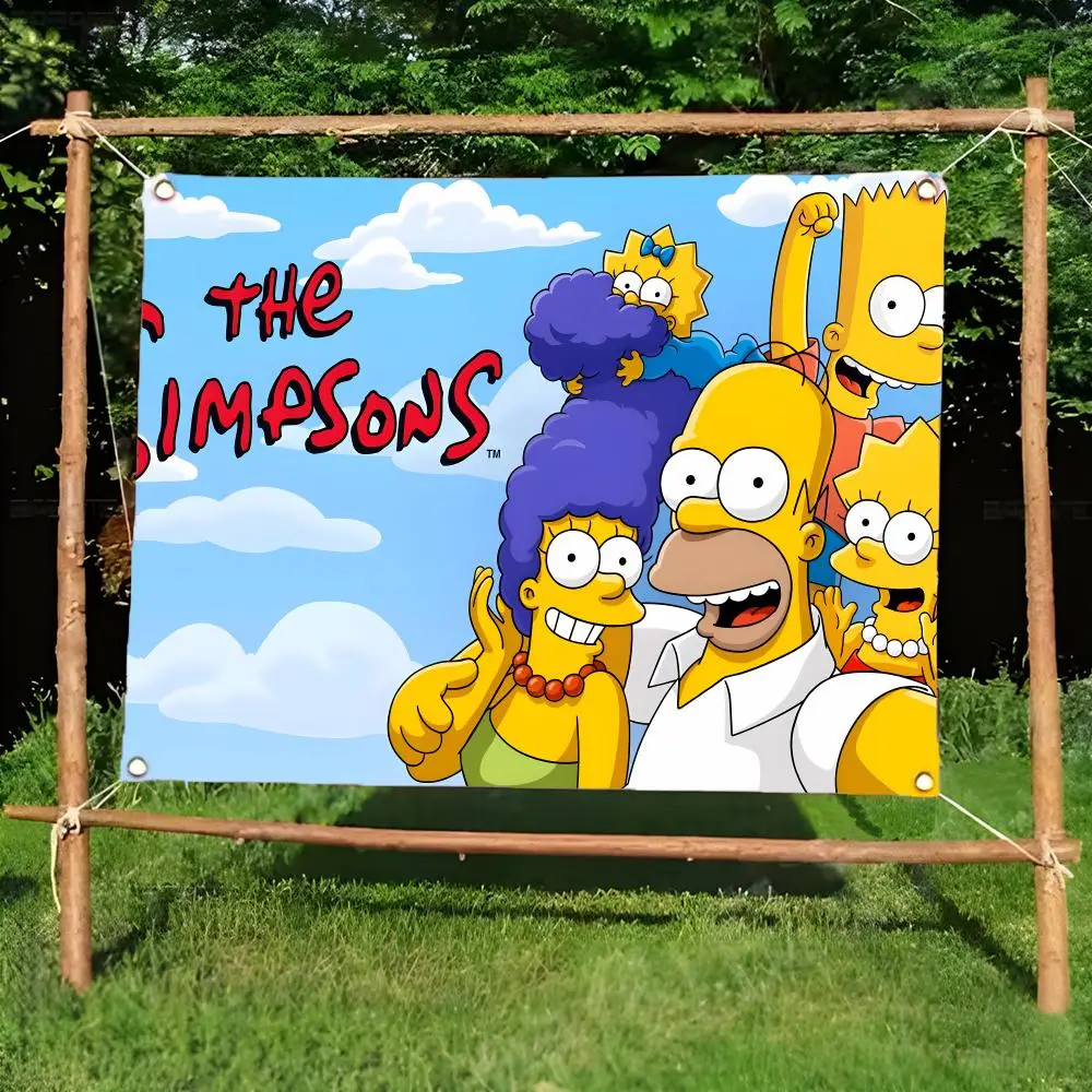 The s-Simpsonses Dashing  Flags Borderless four-ring ornament indoor outdoor decoration effortless to hang