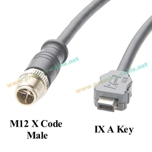 IX Industrial Cat6A Ethernet-Kabel IX40G-A-10S-CV(7.0) IX A Key to M12 X Code Steckerkabel, geschirmt, SFTP für Maschinenbildverarbeitung – Detail 2