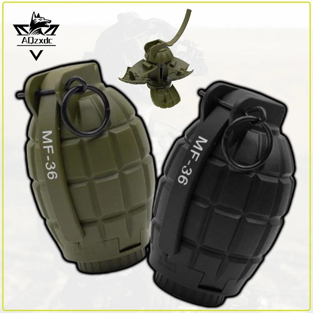 2 Pcs 5 Pcs Tactcial MF-36 Hand Grenades Toy Airsoft Paintball Grenade Model Anti-Fall Refillable Gel Ball for Adults role play