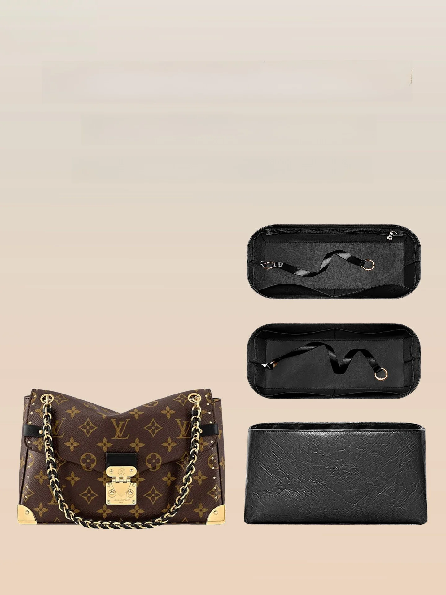 

Lightweight Trunkie Chain Underarm Bag Inner Bag Soft Box Medium Size Storage Organizer for LV25 New Model Handbag