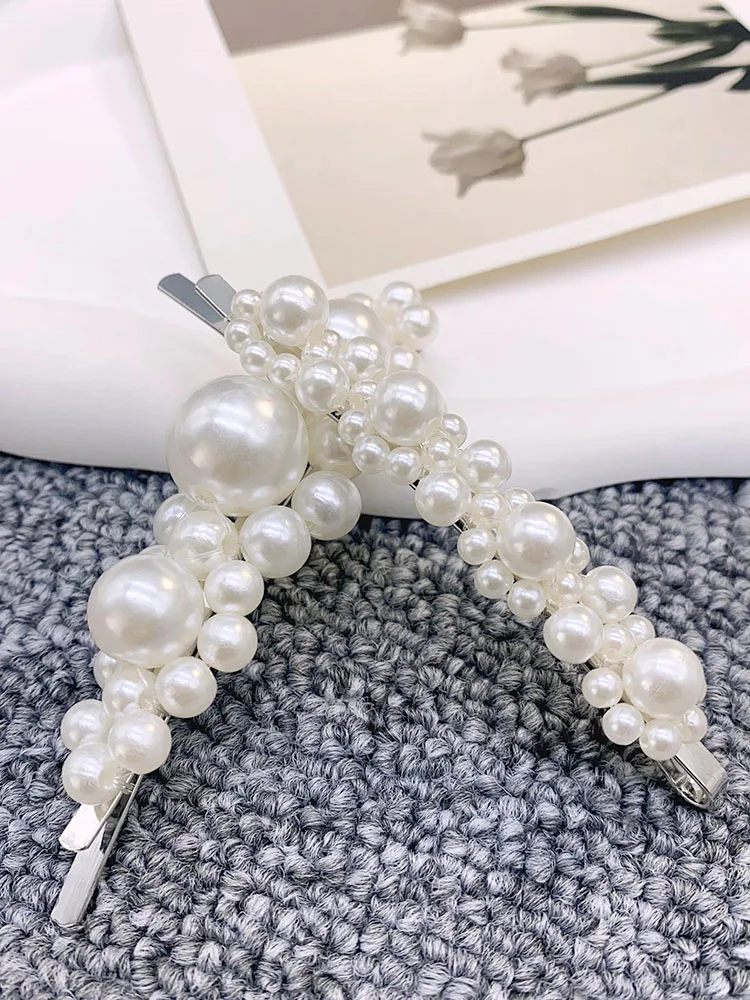 

1Pc Fashion Pearl Hair Clips Accessories For Women Temperament French Style Hair Pins Decor Girls Headwear For Wedding Party